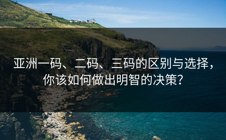 亚洲一码、二码、三码的区别与选择，你该如何做出明智的决策？