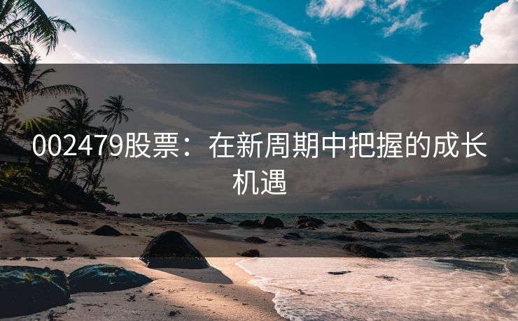 002479股票：在新周期中把握的成长机遇